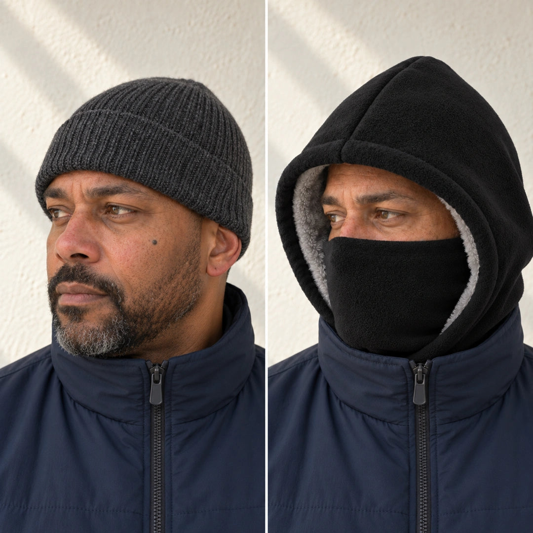 3-in-1 Windproof Polar Fleece Hat