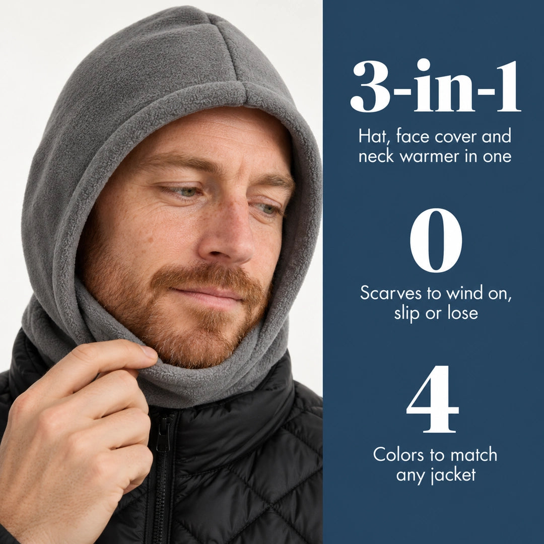 3-in-1 Windproof Polar Fleece Hat